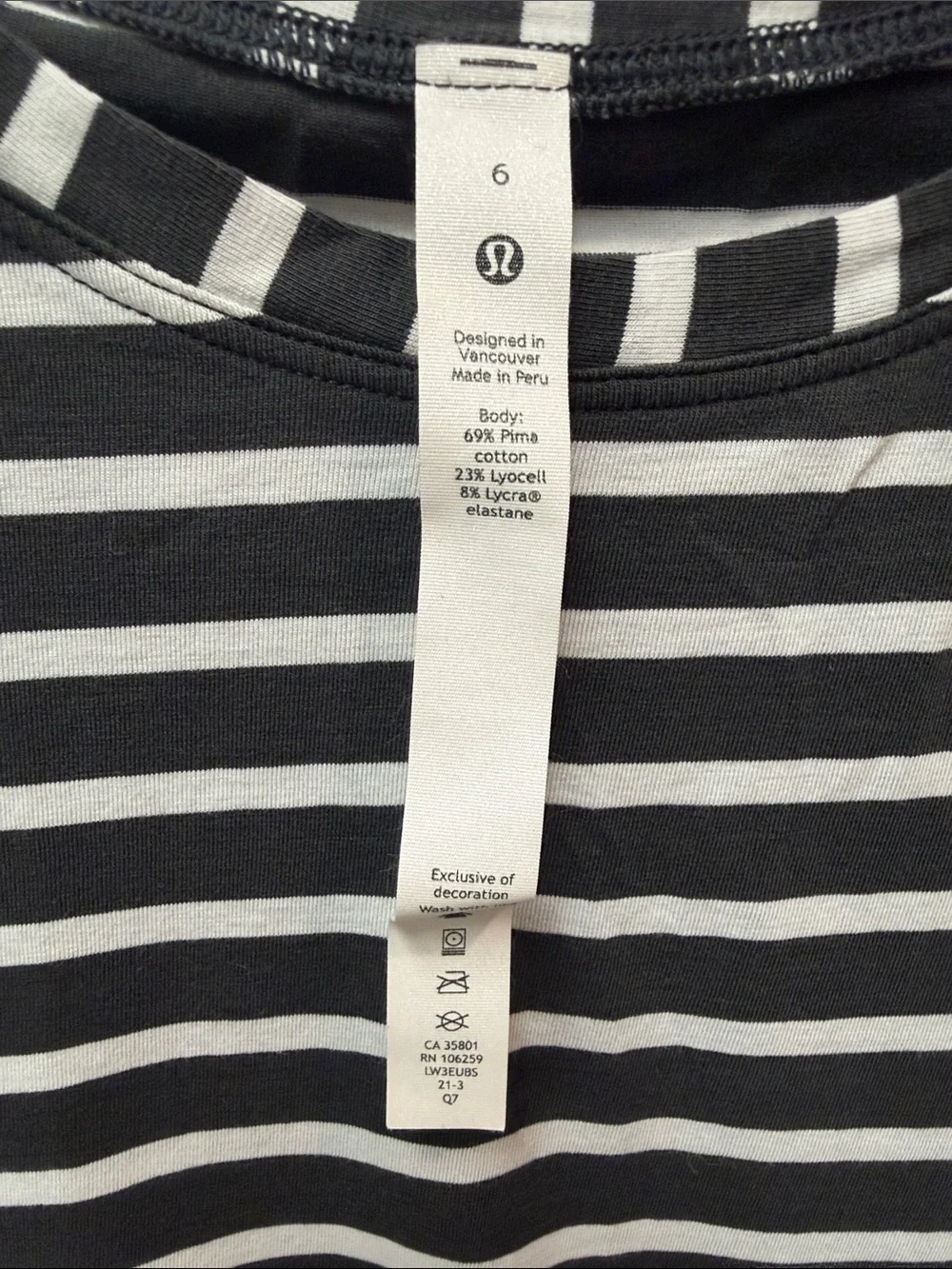 Striped Black and White Cropped Tee